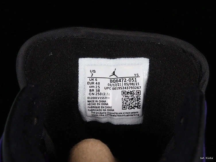 Purple 1 Black - Jordan Mid (Women's) BQ6472-051 0515